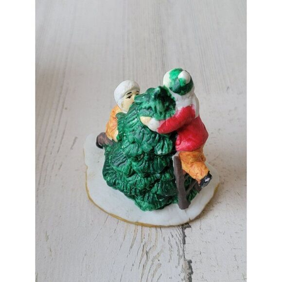 Kid fluff Christmas pine tree Village accessory xmas decor - Picture 4 of 6